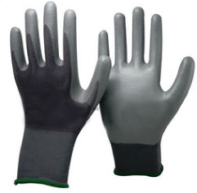 ПЕРЧАТКИ нейлоновые покр. нитрилом  NY1350-BLK/GR